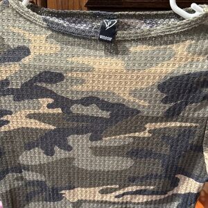 Windsor Camo Waffle Knit Top